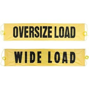 Oversize/Wide Load Banner w/ Grommets & Rope for Trailers, Vehicles- 2 Signs NIB